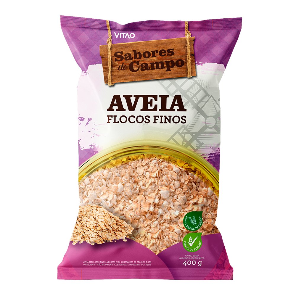 Aveia Flocos Finos Sabores do Campo 400g Caixa Com 12 Unidades