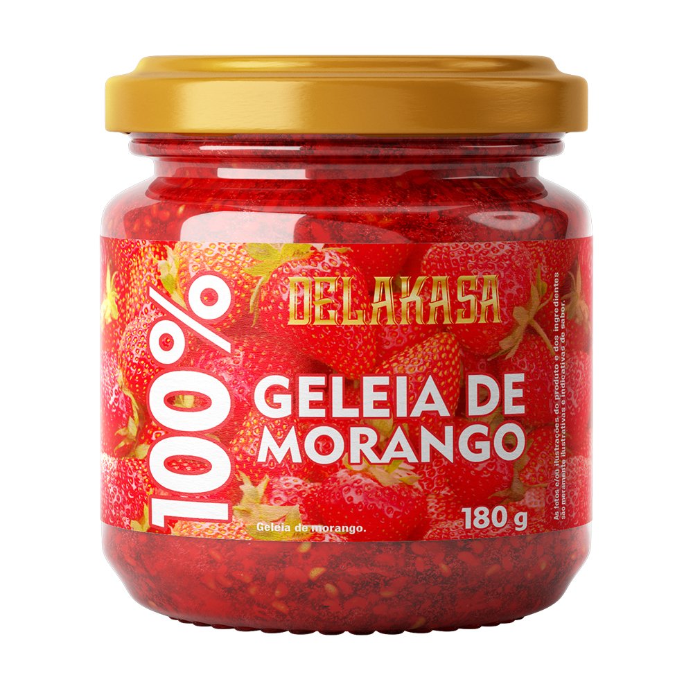 Geleia 100% Morango 180G Caixa Com 08 Unidades