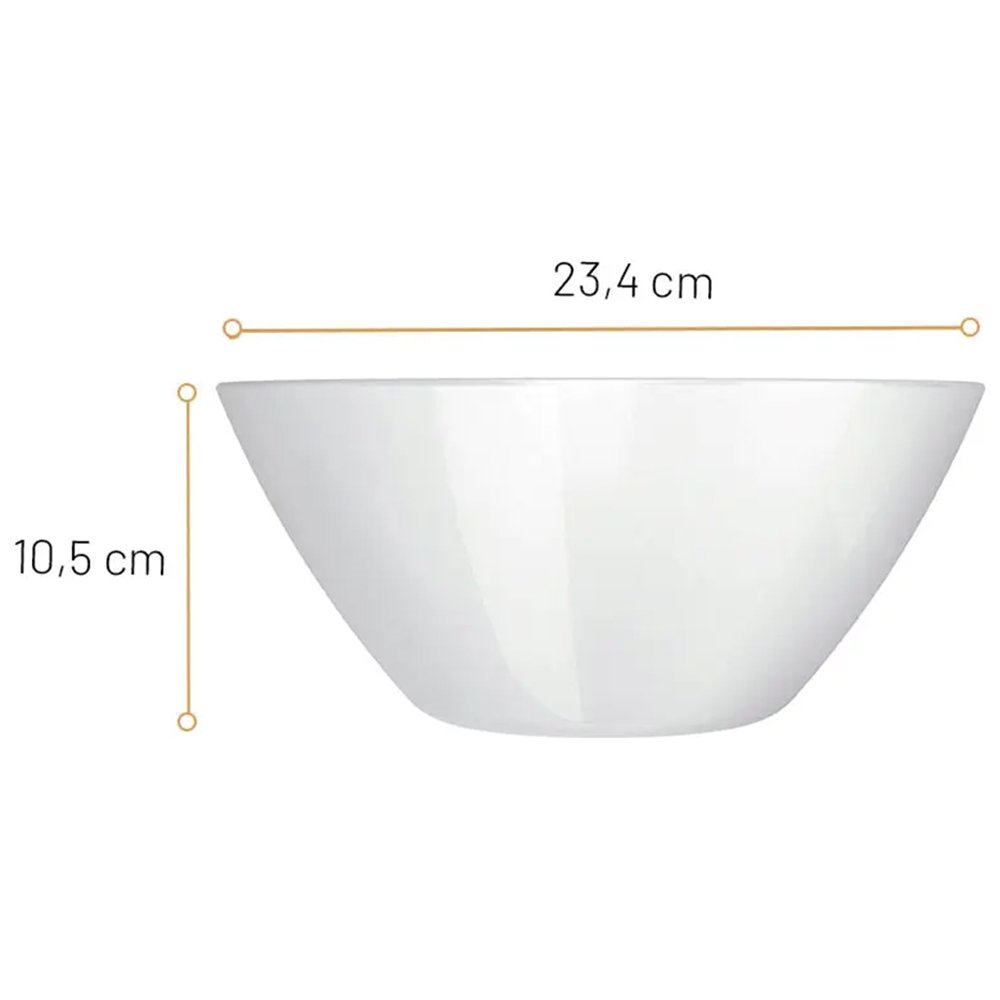 Saladeira Nadir Opaline Blanc 4045 2,3L - Embalagem com 6 Unidades