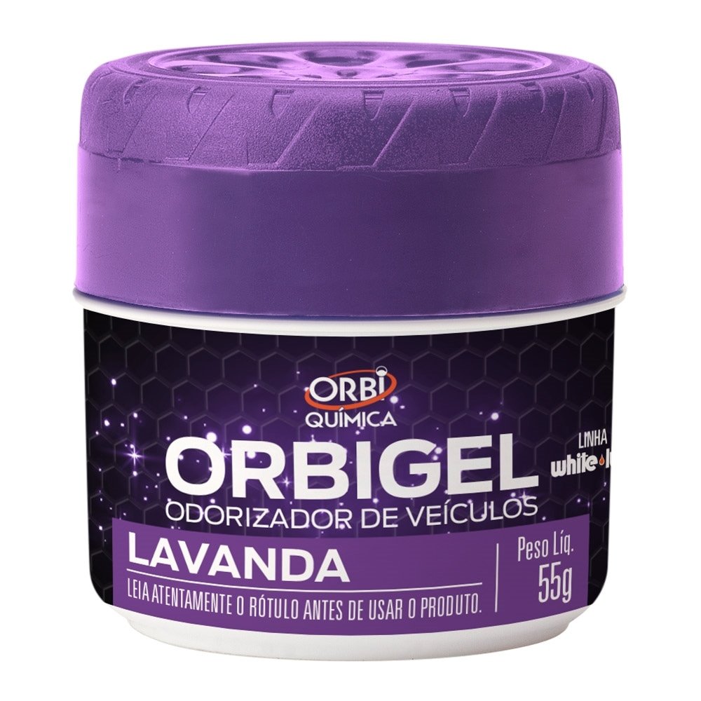 Orbi Gel Odorizador De Veiculos Lavanda 55g - Embalagem com 24 Unidades