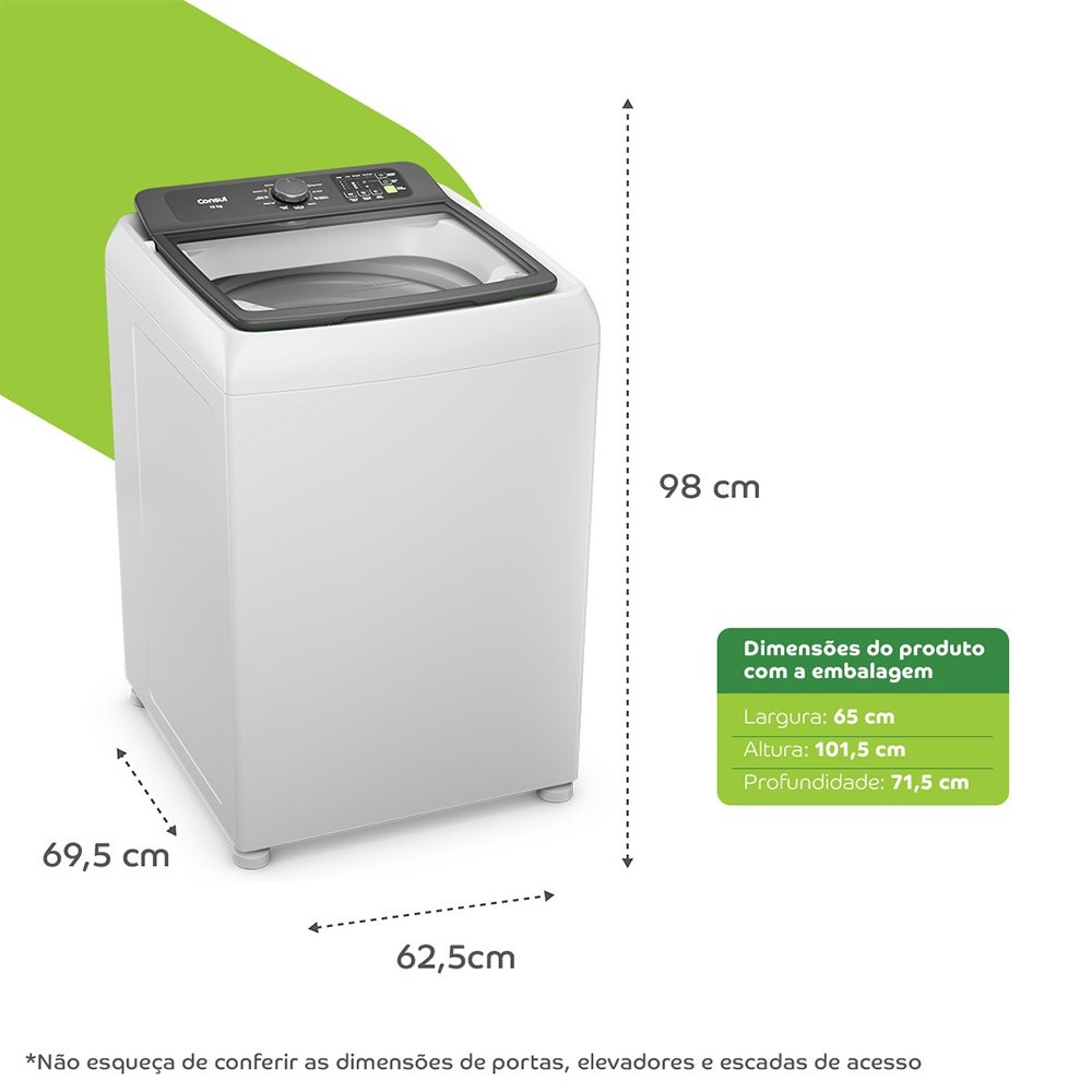 Lavadora Automática Consul 15 Kg CWN15AB - 620W, Branca, 220V