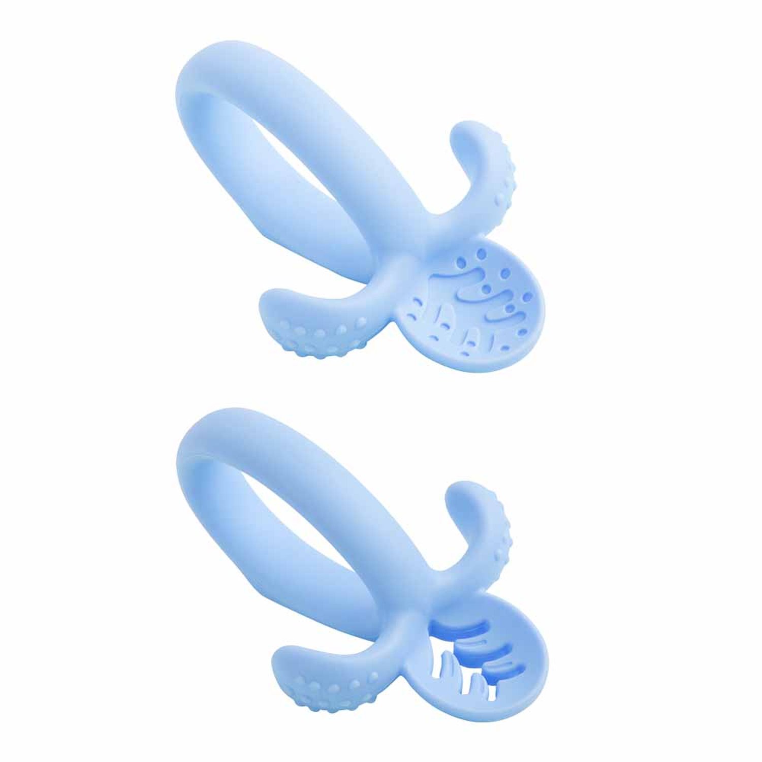 Kit Colher De Treinamento De Silicone Soft Azul Masculino Pimpolho Com 4 Unidades.