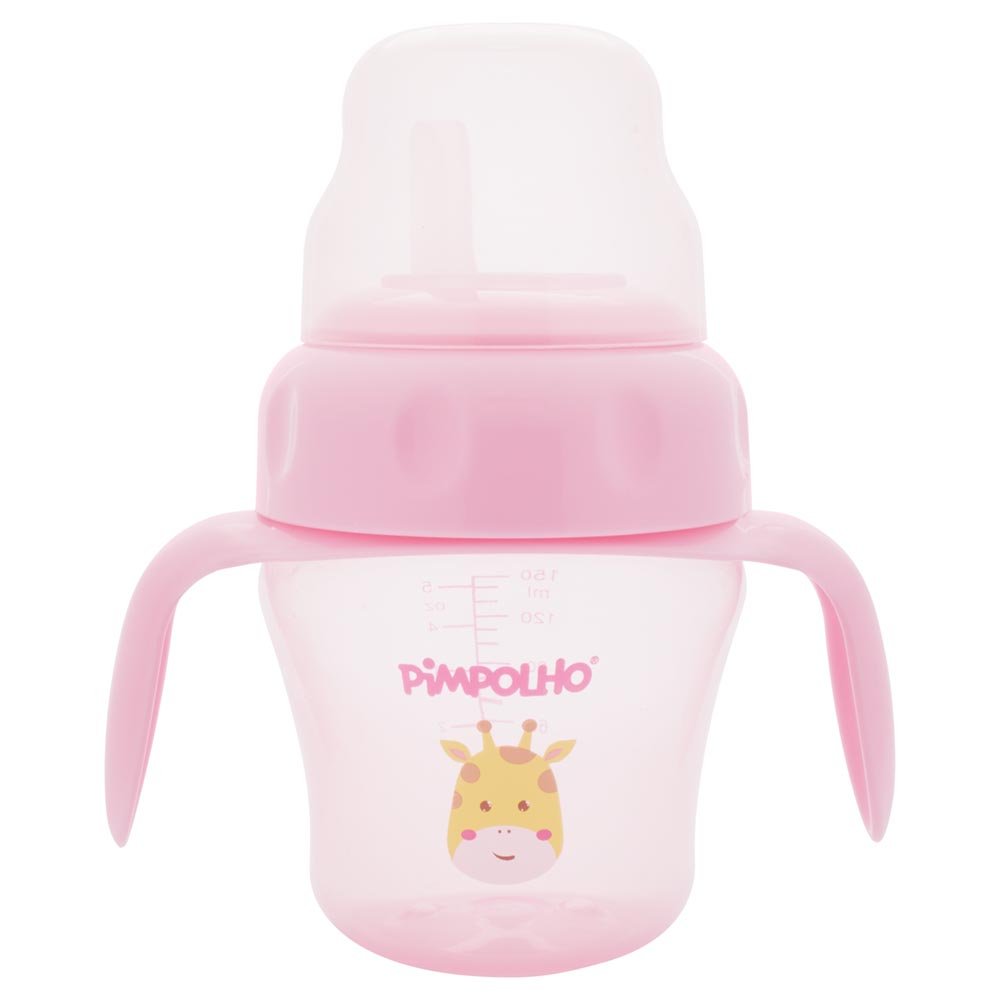Kit Copo De Treinamento Com Alça E Bico Flexível 150Ml Girafa Feminino Pimpolho Com 1 Unidade.