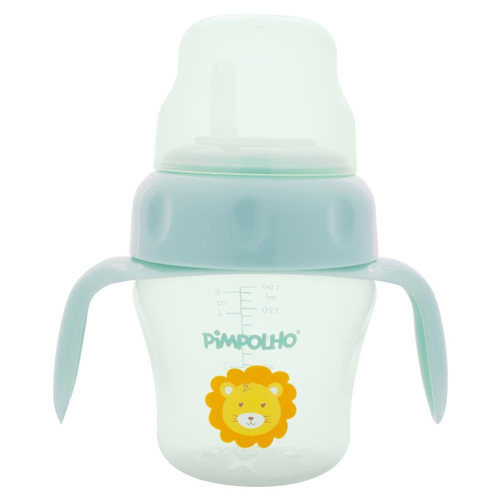 Kit Copo De Treinamento Com Alça E Bico Flexível 150Ml Leão Masculino Pimpolho Com 1 Unidade.