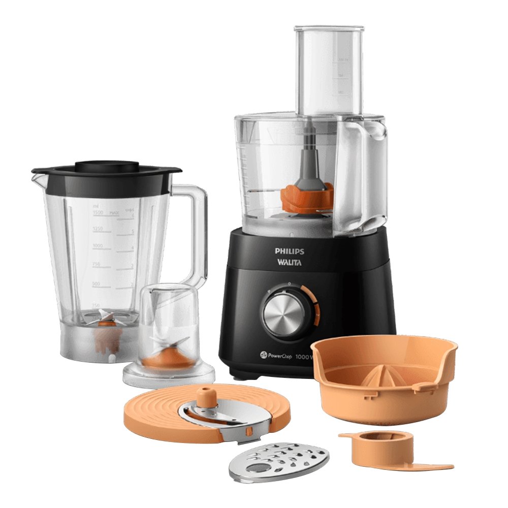 Multiprocessador Philips Walita HR7304/90 Powerchop - 2 Velocidades + Pulsar, 1000W, Preto, 110V