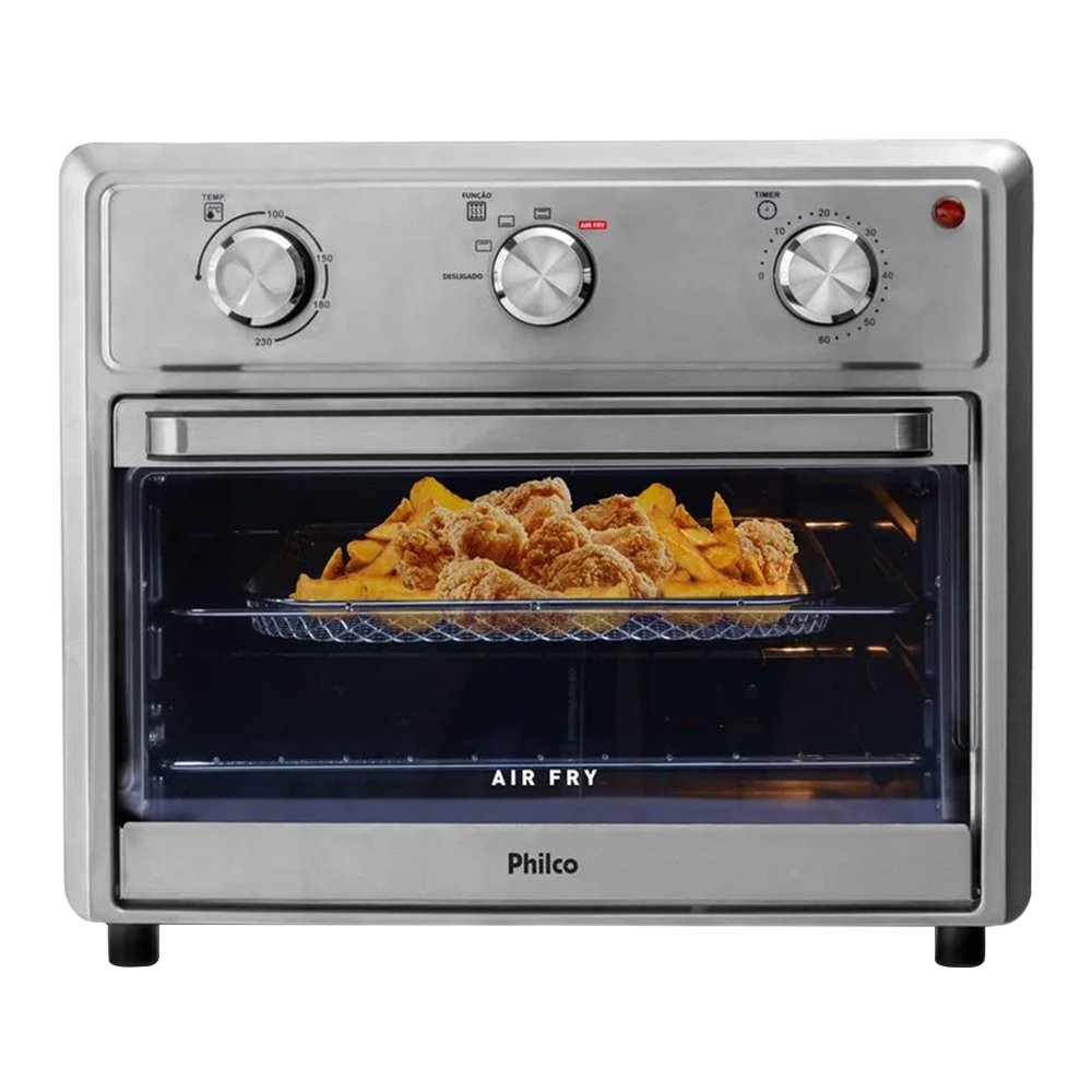 Forno Elétrico de Bancada Philco 25 Litros PFE25I | Air Fryer 2 Em 1, 1400W, Esmaltado, 110V