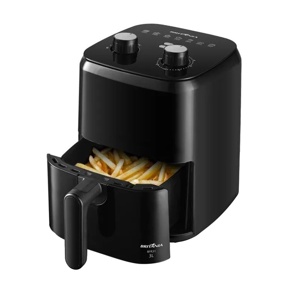 Fritadeira Air Fryer Britânia BFR31 - 1300W, 3 Litros, Preto, 220V