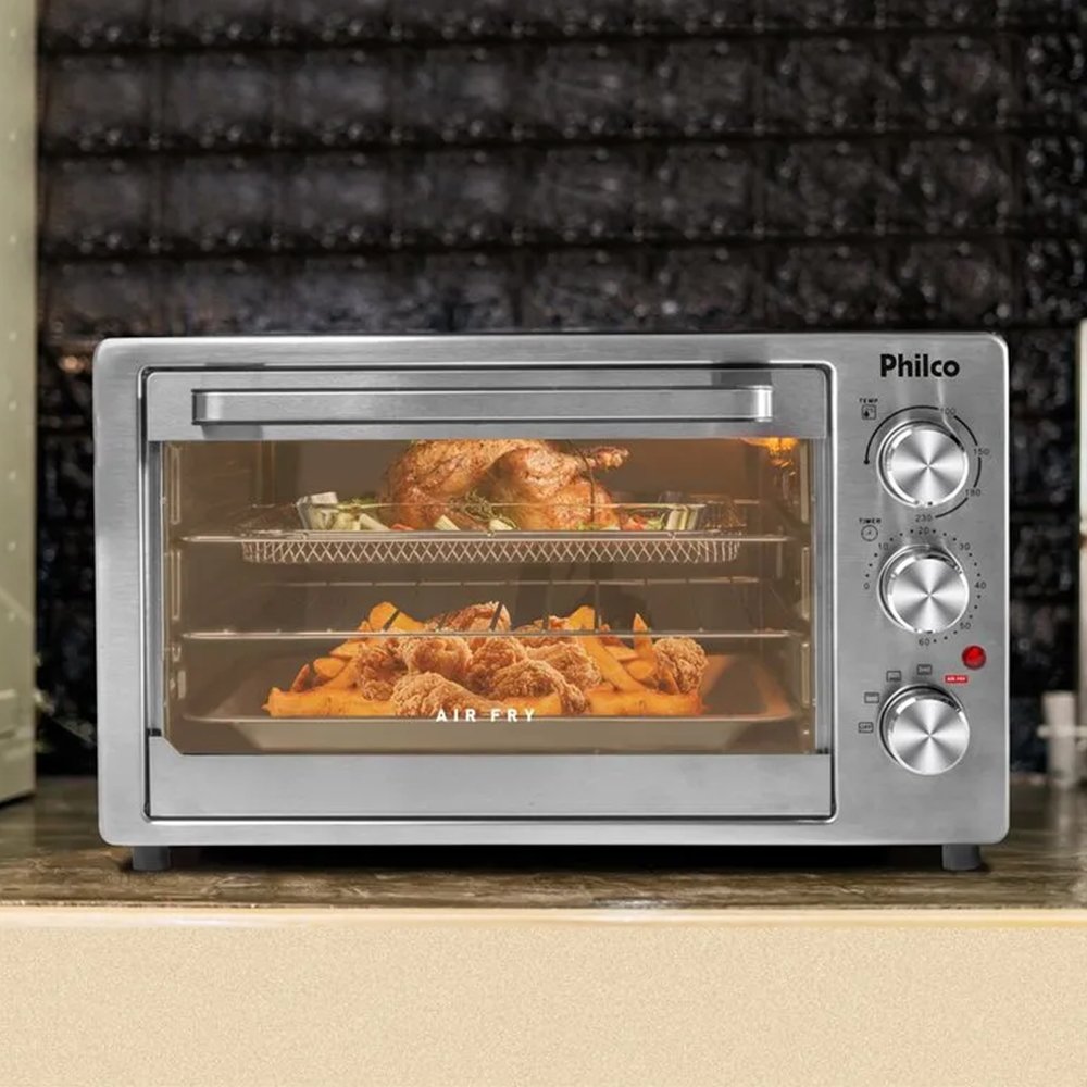 Forno Elétrico de Bancada Philco 40 Litros PFE40I | Air Fryer 2 Em 1, 1600W, Esmaltado, 110V