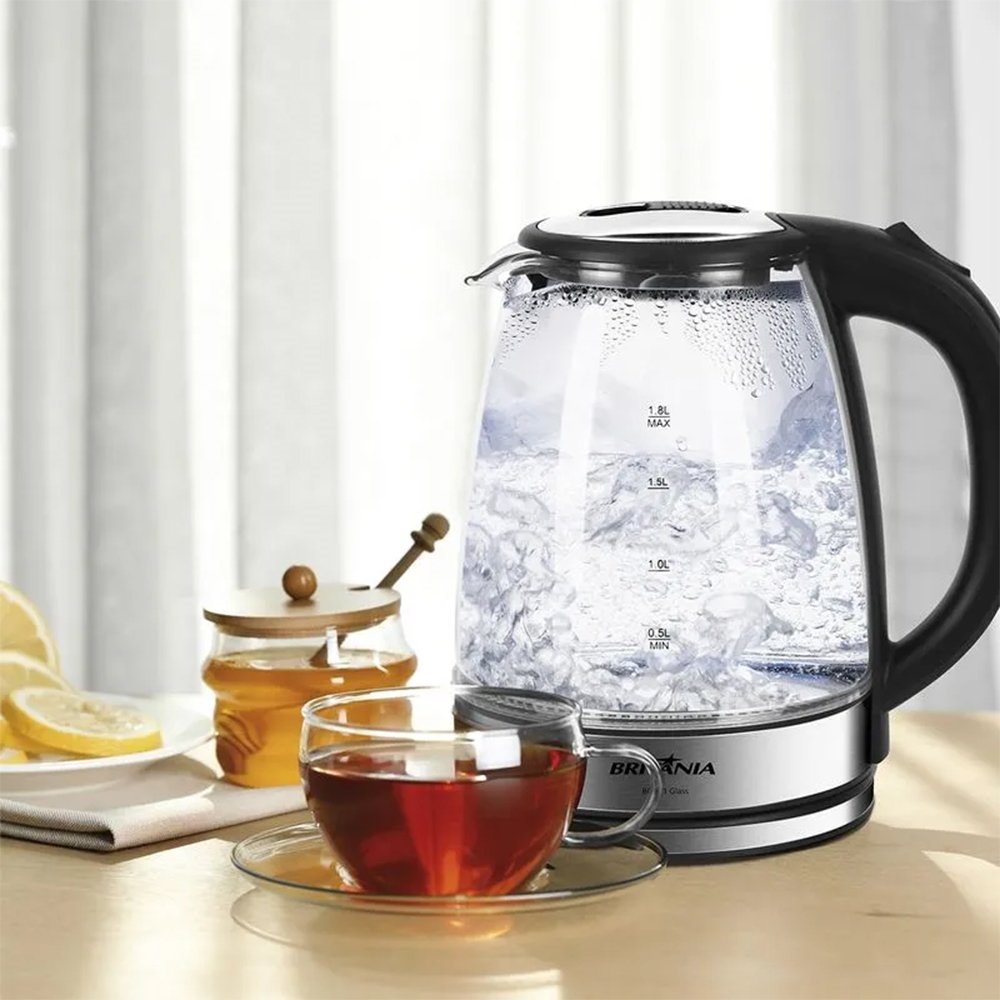 Chaleira Elétrica Britânia BCH11 Glass - 1,8 Litros, Jarra De Vidro, 110V