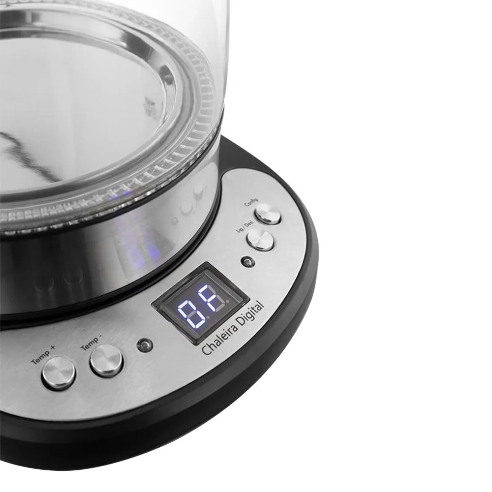 Chaleira Elétrica Philco PCHD Digital Glass - 1,7 Litros, Jarra De Vidro, 220V