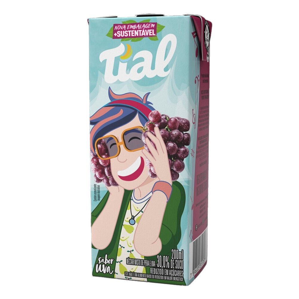 Suco Néctar Tial Uva e Pera 200ml - Embalagem com 24 Unidades
