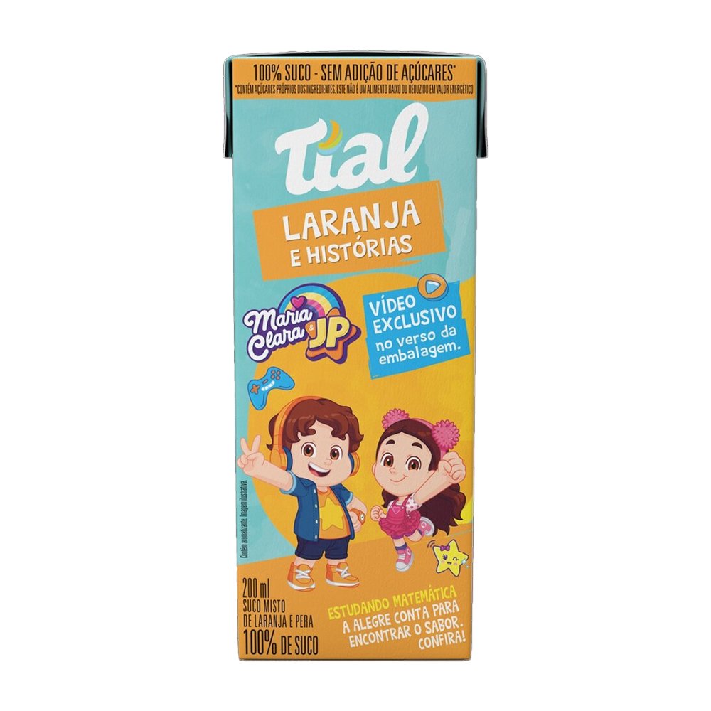 Suco Tial 100% Maria Clara & JP - Laranja e Pera 200ml - Embalagem com 24 Unidades