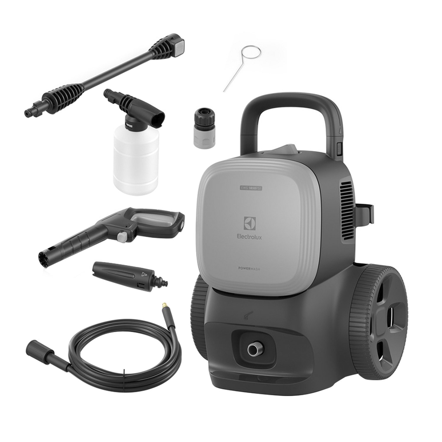 Lavadora Alta Pressão Electrolux Power Wash EWS1850 - 1850PSI, Cinza/Preto, 110V