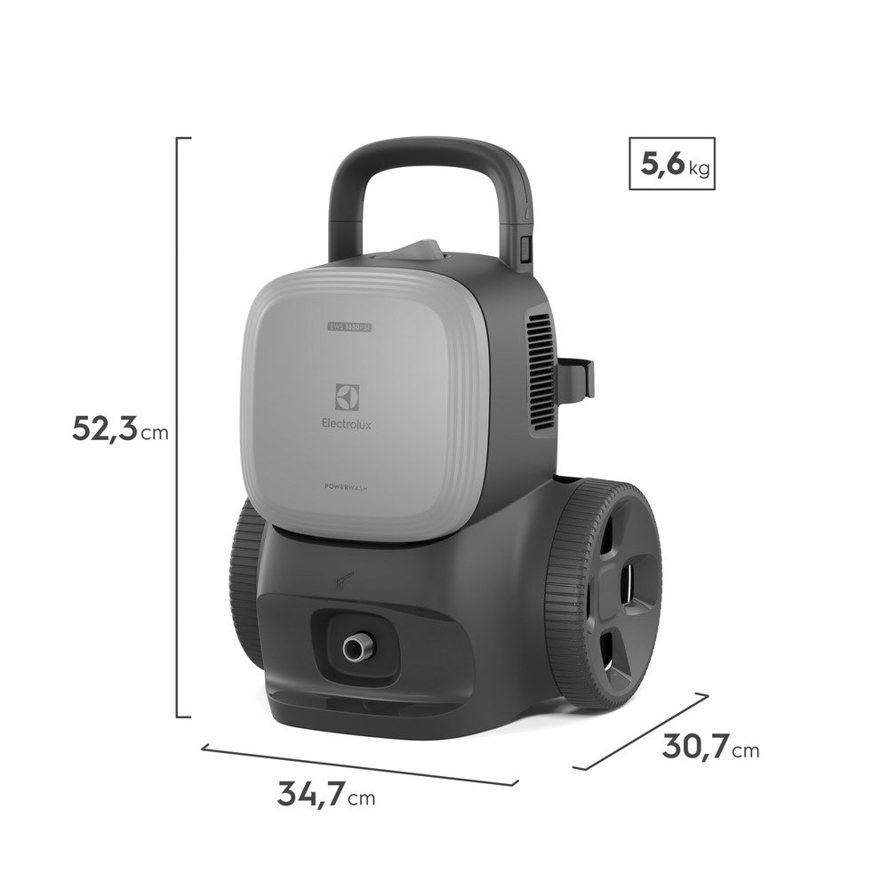 Lavadora Alta Pressão Electrolux Power Wash EWS1850 - 1850PSI, Cinza/Preto, 220V