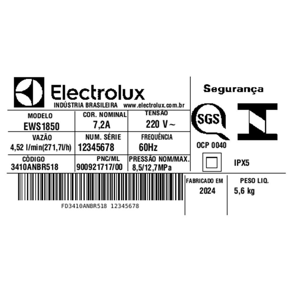 Lavadora Alta Pressão Electrolux Power Wash EWS1850 - 1850PSI, Cinza/Preto, 220V