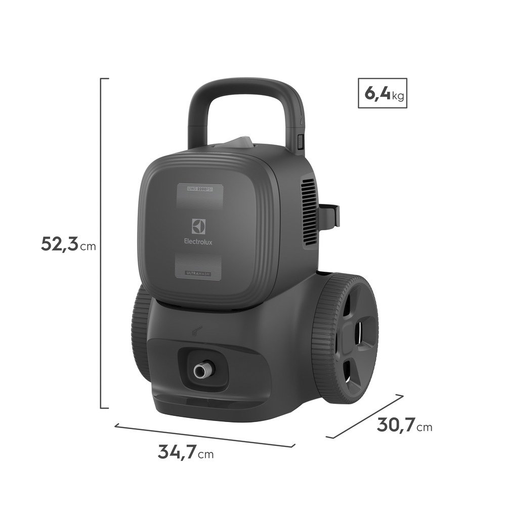 Lavadora Alta Pressão Electrolux Ultra Wash UWS2200 - 2200PSI, Preto/Cinza, 110V