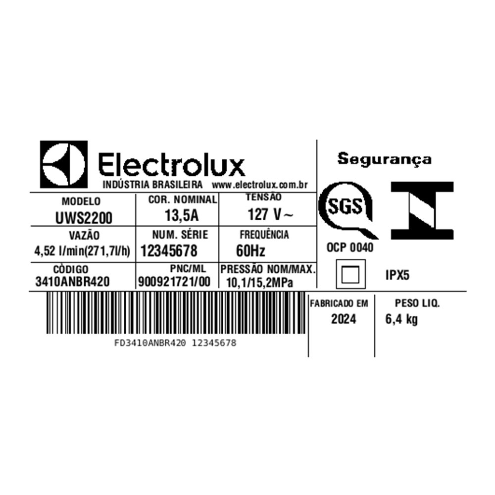 Lavadora Alta Pressão Electrolux Ultra Wash UWS2200 - 2200PSI, Preto/Cinza, 110V