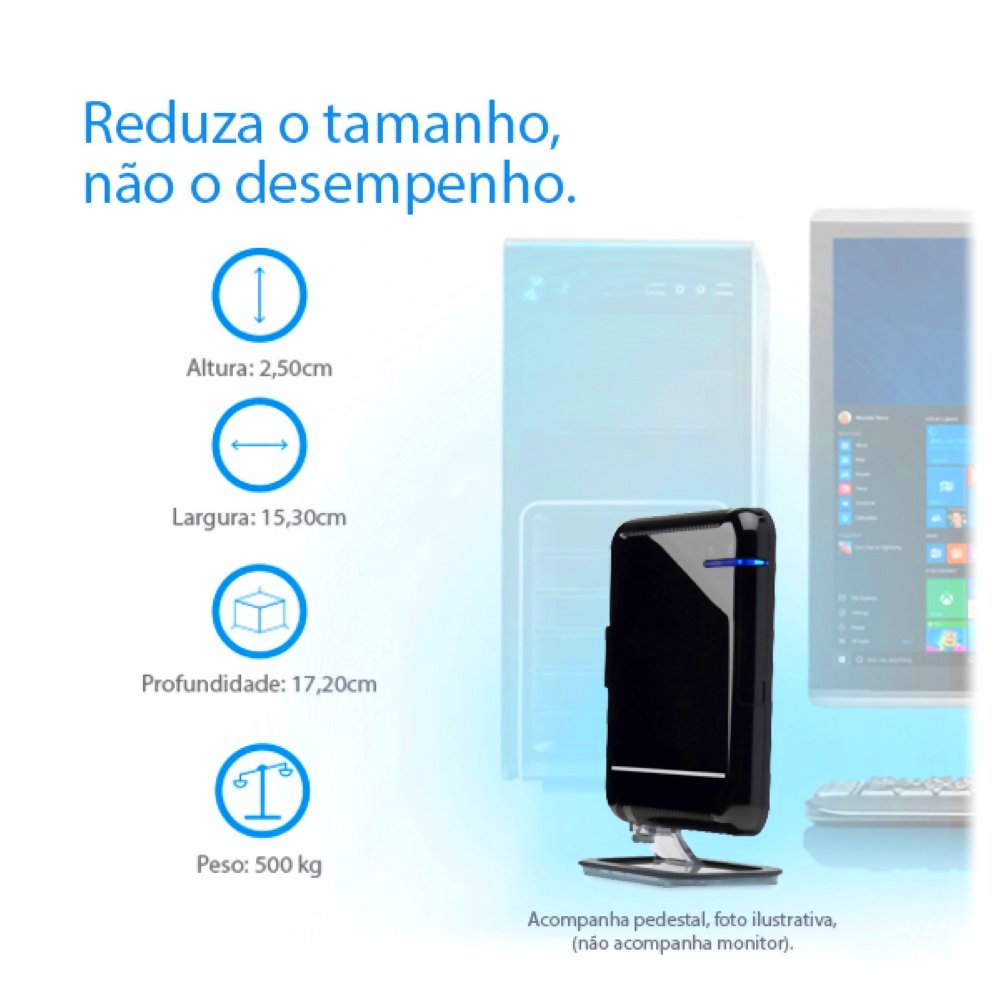 Mini PC Cape 7 Everex Intel Dual Core, 2GB , 500GB HD e Linux