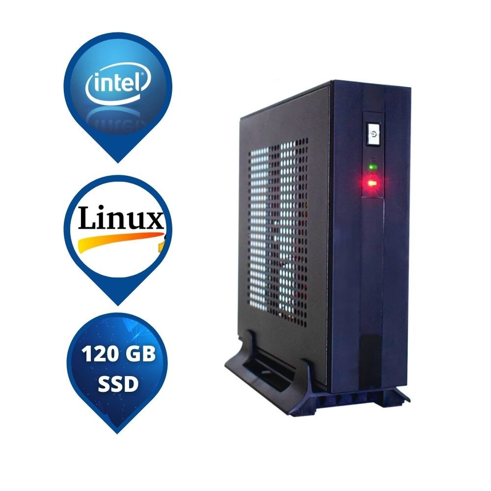 Computador Slim Intel Dual Core, 4GB DDR4 , 120 SSD e Linux - Everex
