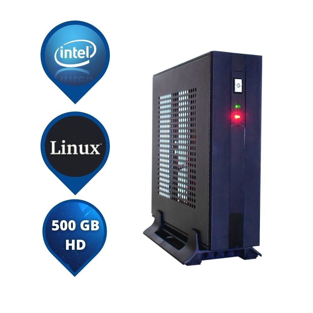 Computador Slim Intel Dual Core, 4GB DDR4 , 500GB HD e Linux - Everex