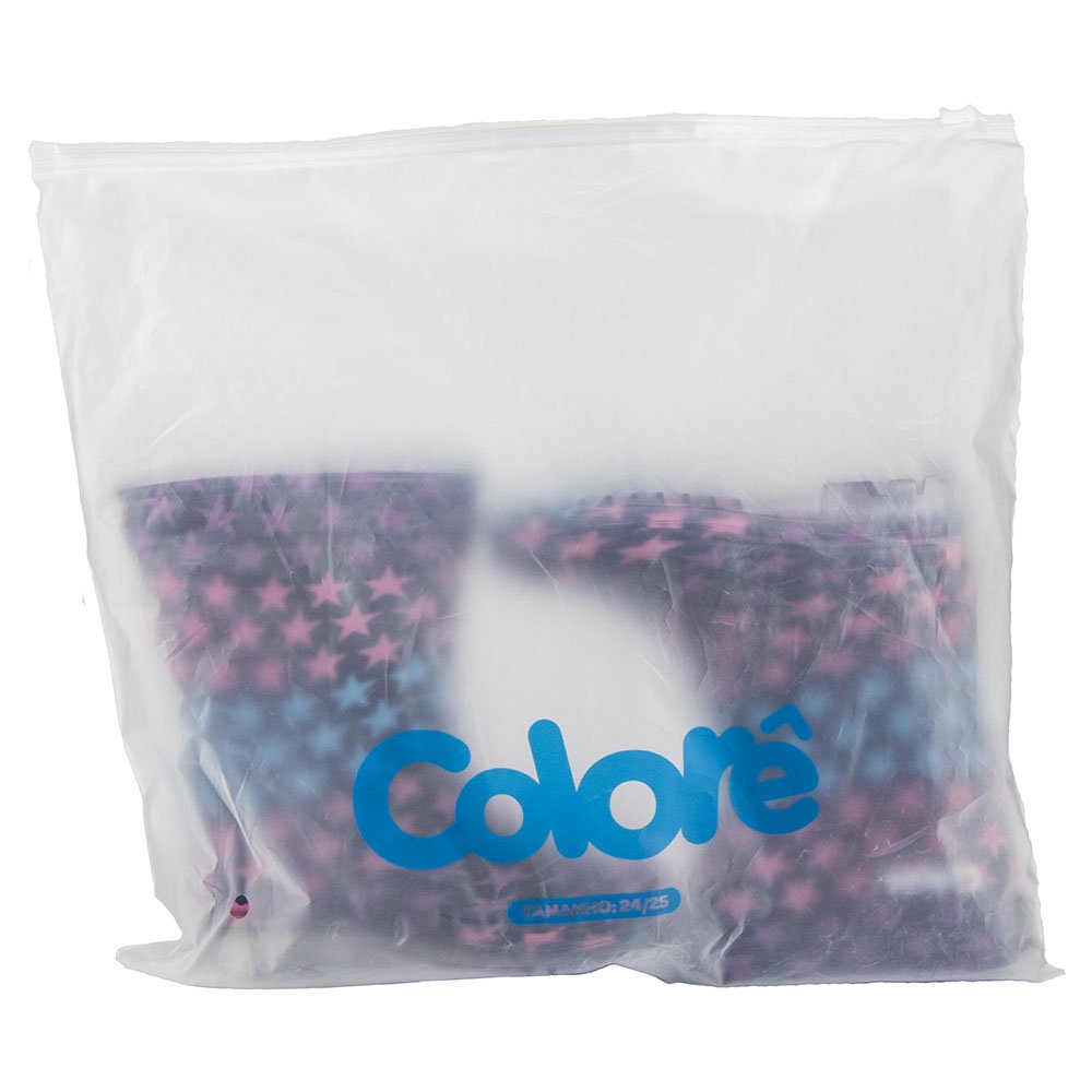Kit Galocha Infantil Rosa E Azul Estrelas Feminina Pimpolho 6 Pares - Numeração 22 A 33