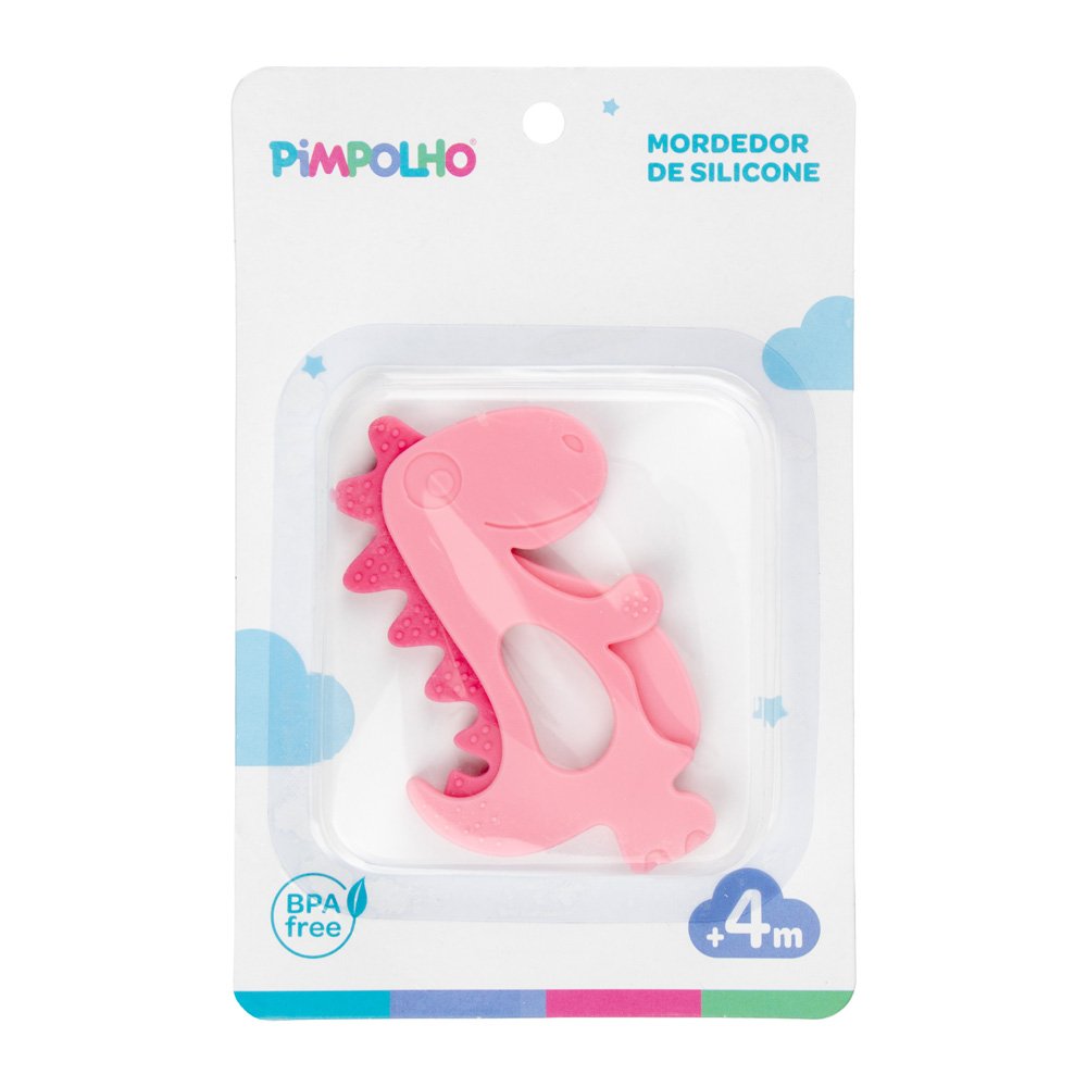 Kit Mordedor De Silicone Dinossauro Unissex Pimpolho Com 12 Unidades.