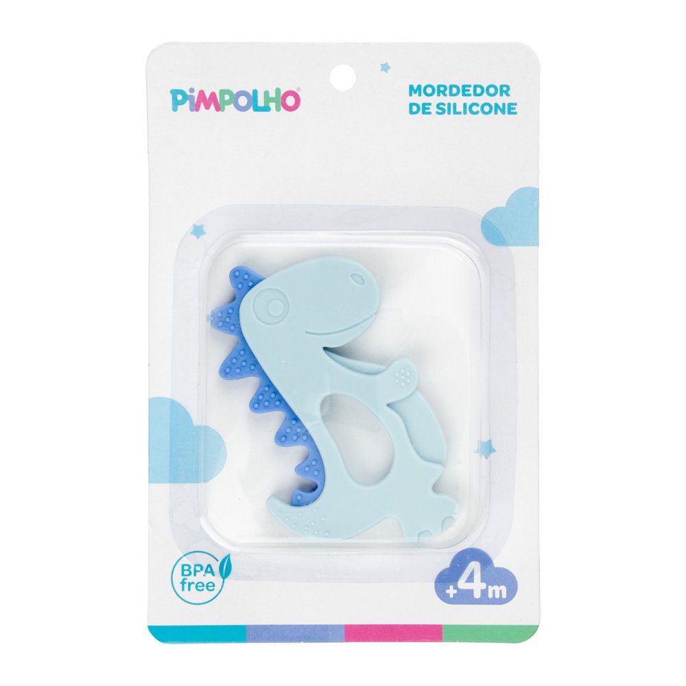 Kit Mordedor De Silicone Dinossauro Unissex Pimpolho Com 12 Unidades.