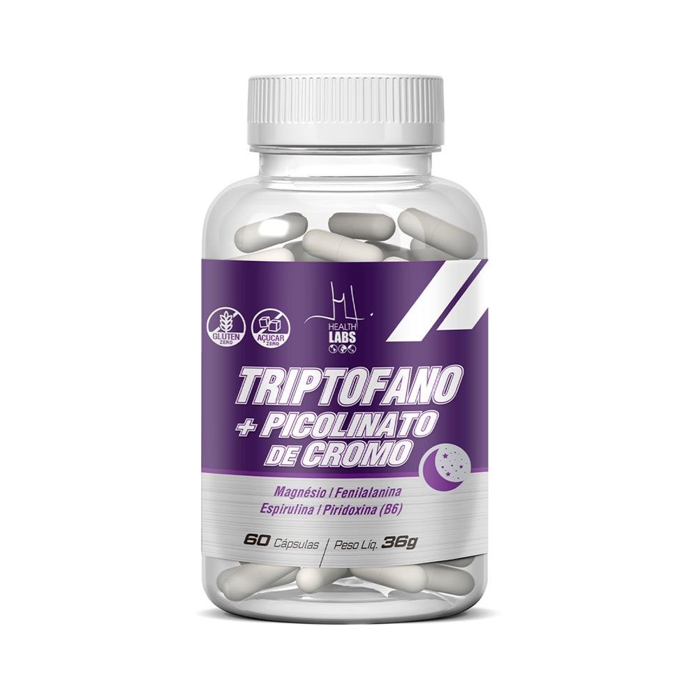 Triptofano + Picolinato De Cromo 60 Cápsulas