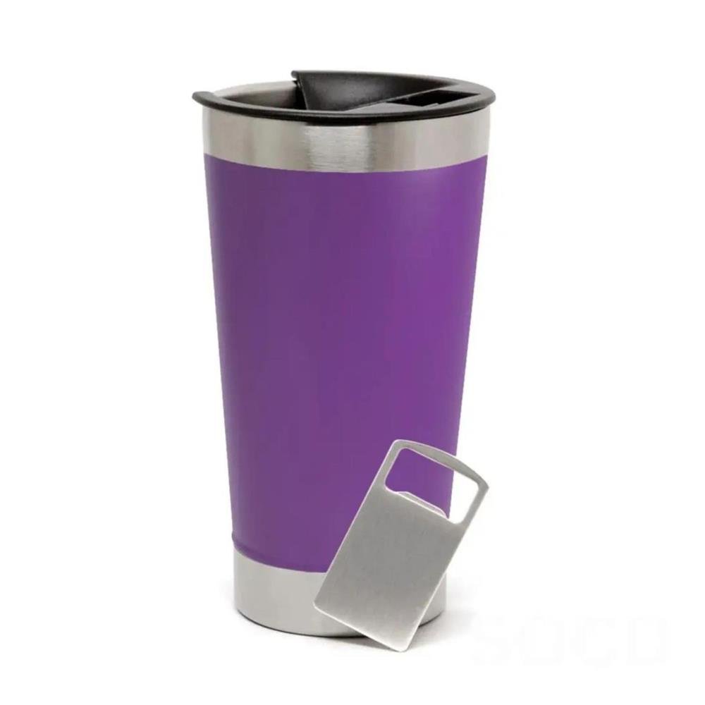 Copo Térmico 470ML Com Tampa e Abridor Importado Roxo