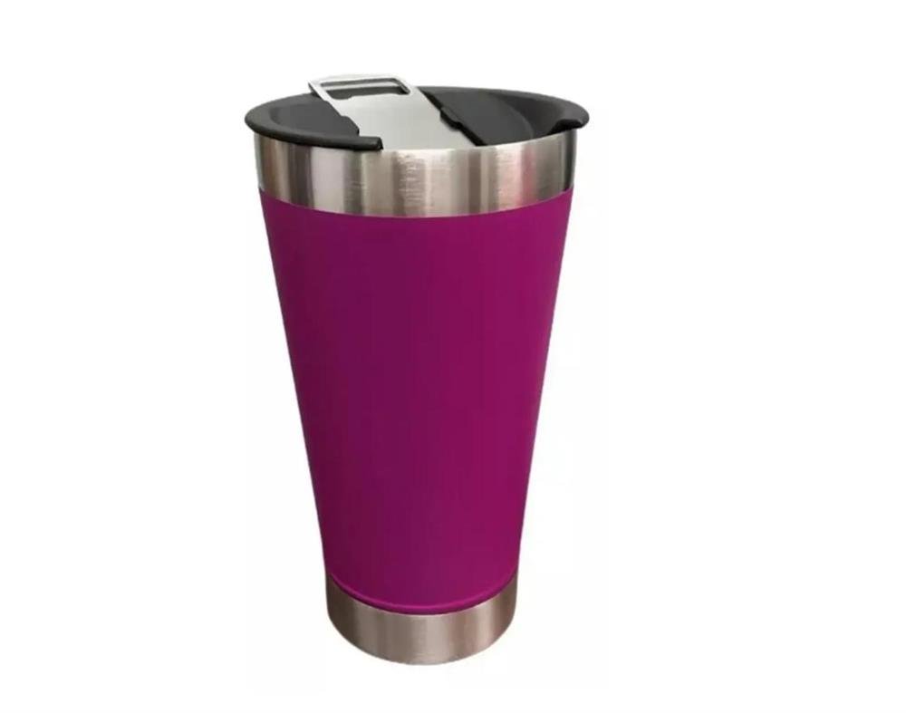 Copo Térmico 470ML Com Tampa e Abridor Importado Vinho
