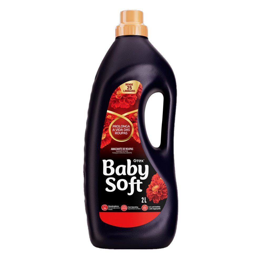 Amaciante Baby Soft Toque Envolvente Vermelho 2 Litro - Embalagem com 6 Unidades