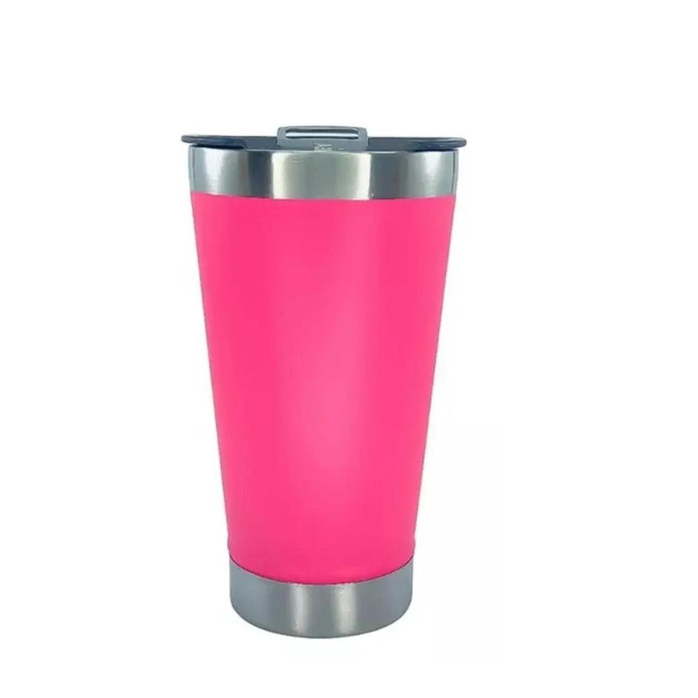 Copo Térmico 470ML Com Tampa e Abridor Importado Rosa Pink