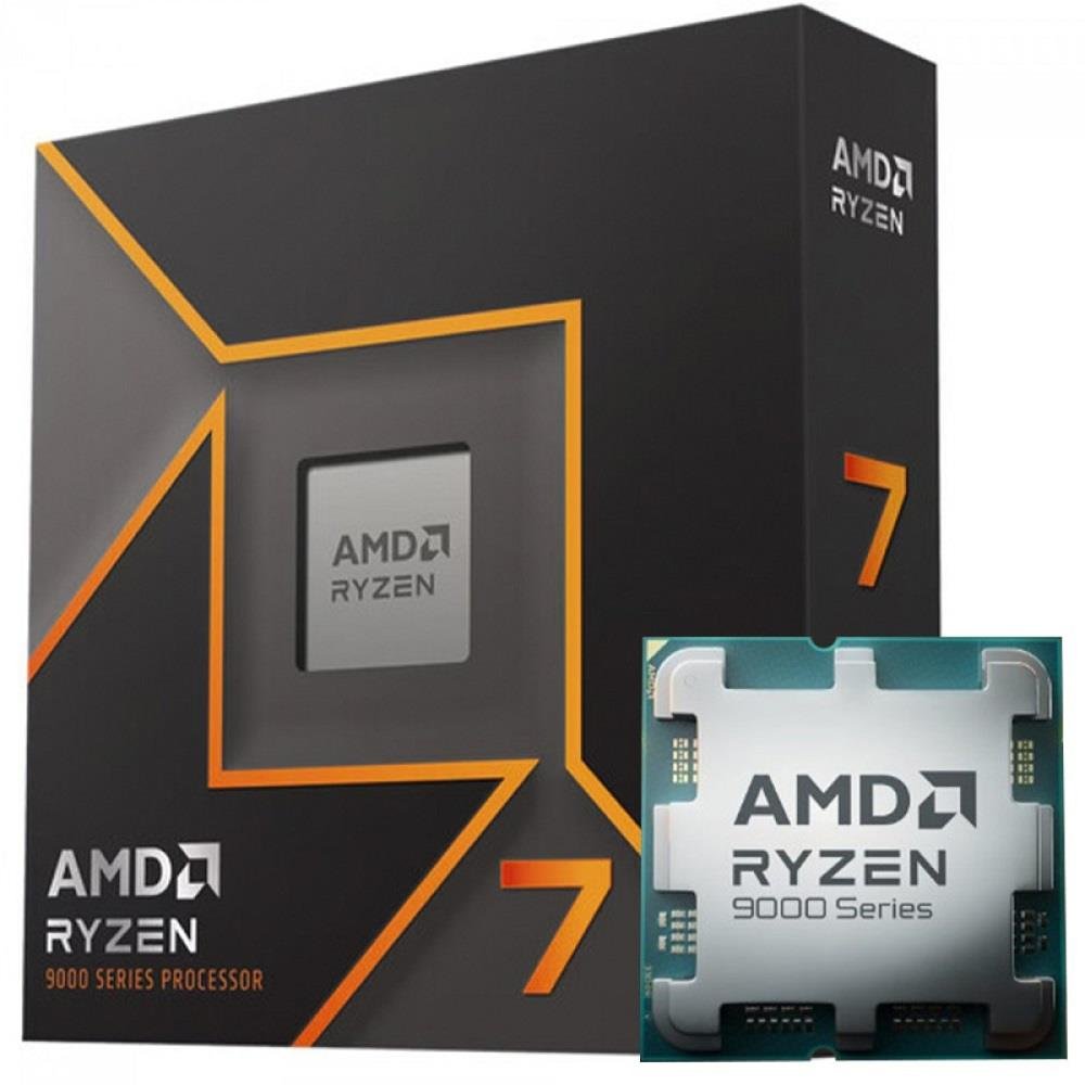 Processador Amd Ryzen 7 9700X, 3.8Ghz (5.5Ghz Turbo), 8-Cores 16-Threads, Am5, Sem Cooler