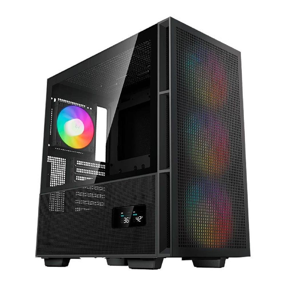 Gabinete Gamer DeepCool CH560 Digital, Mid Tower, Vidro Temperado, Sem Fonte, Com 4 Fans, ARGB, Preto