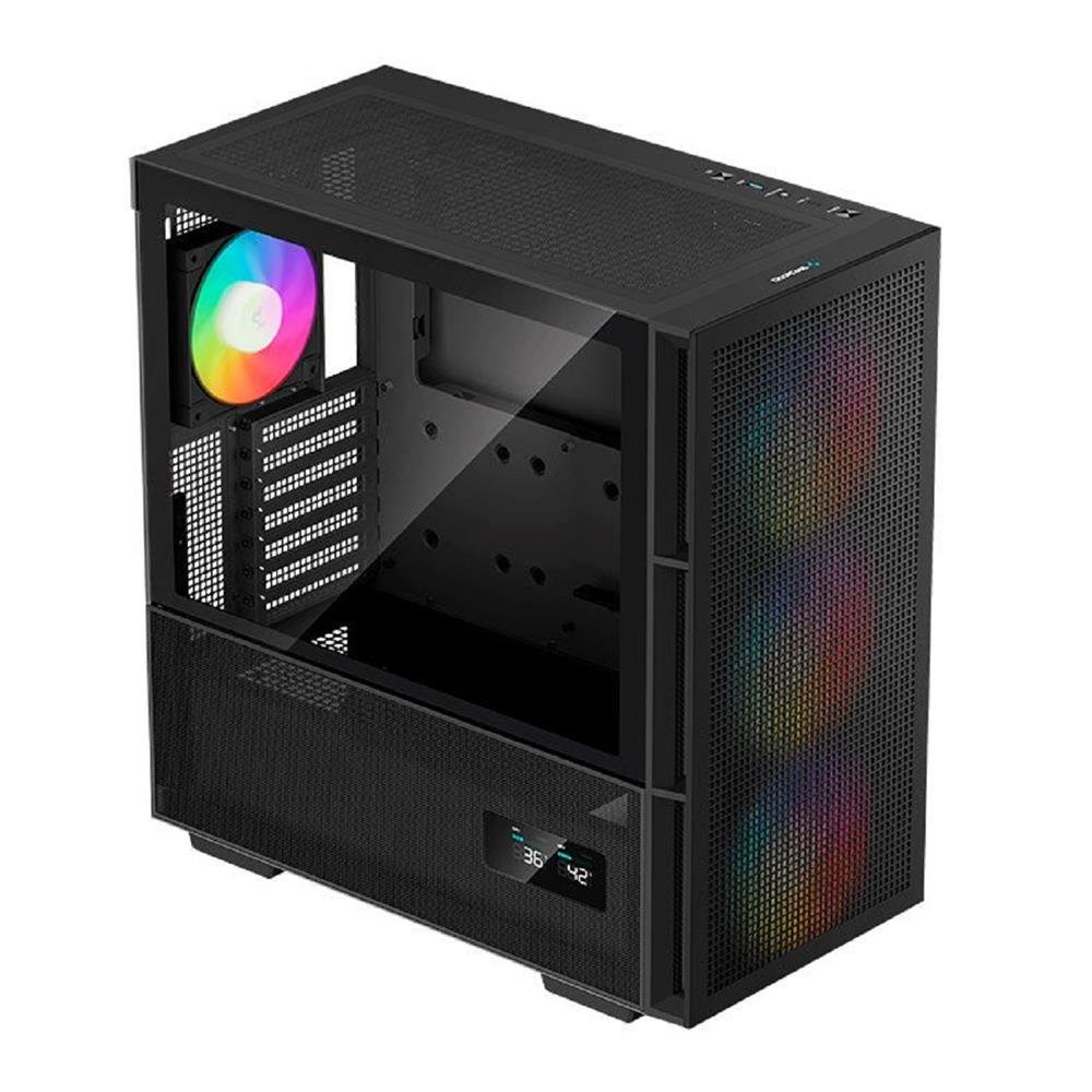 Gabinete Gamer DeepCool CH560 Digital, Mid Tower, Vidro Temperado, Sem Fonte, Com 4 Fans, ARGB, Preto