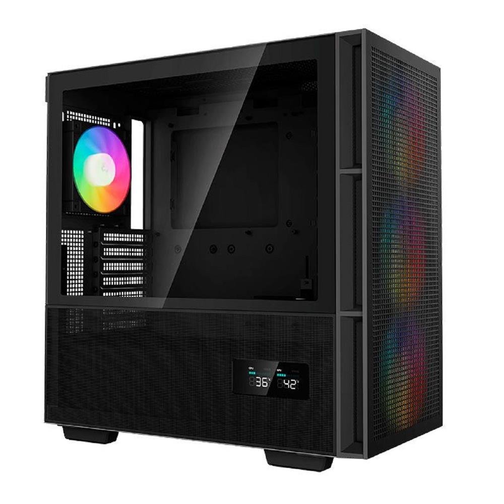 Gabinete Gamer DeepCool CH560 Digital, Mid Tower, Vidro Temperado, Sem Fonte, Com 4 Fans, ARGB, Preto