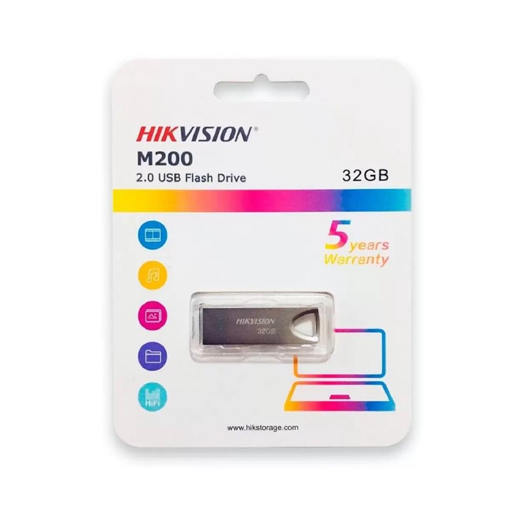 Pen Drive Hikvision M200 32Gb, Usb 2.0, Prata