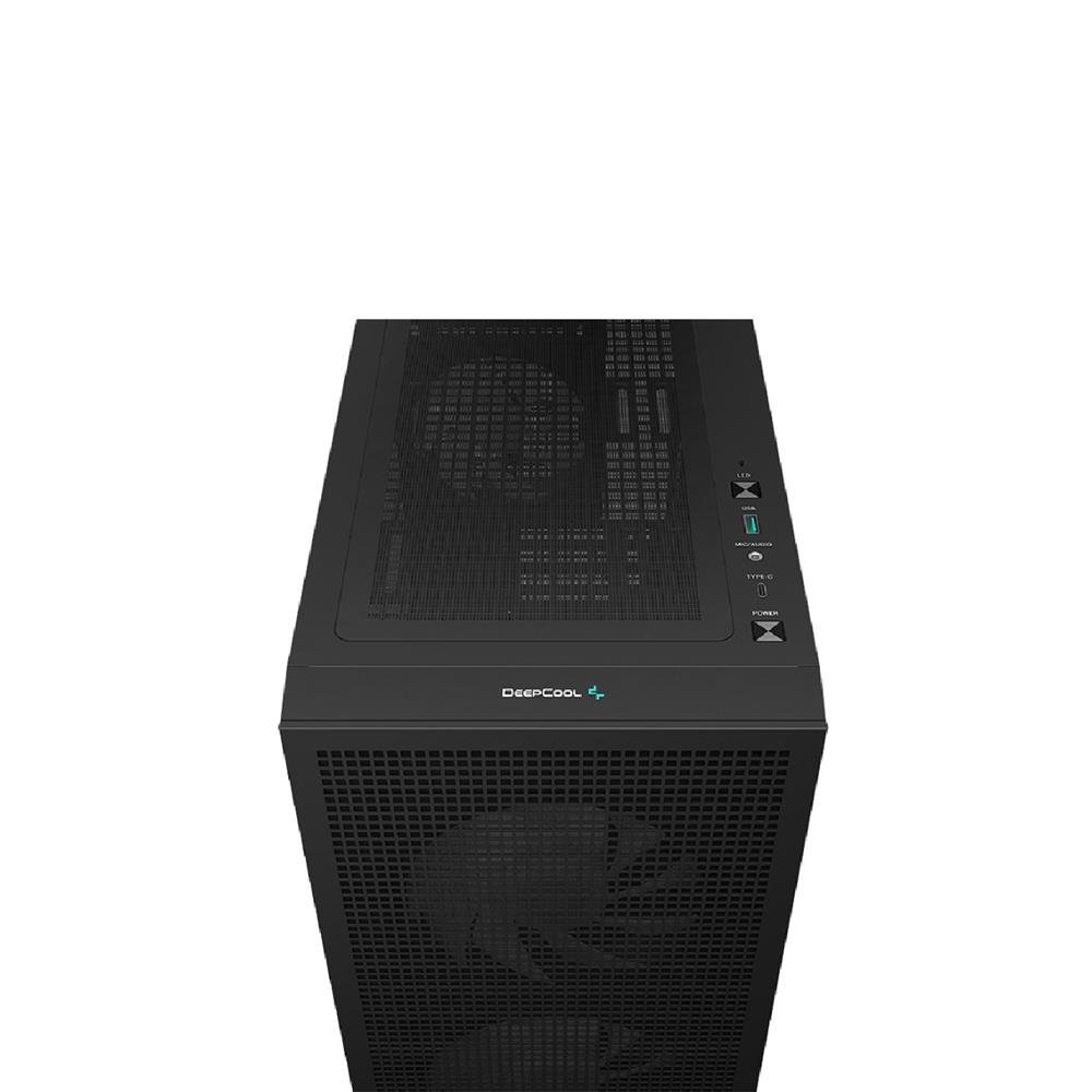 Gabinete Gamer DeepCool CH360 Digital, ARGB, Mini Tower, Display Digital, Vidro Temperado, Sem Fonte, Com 3 Fans, Preto