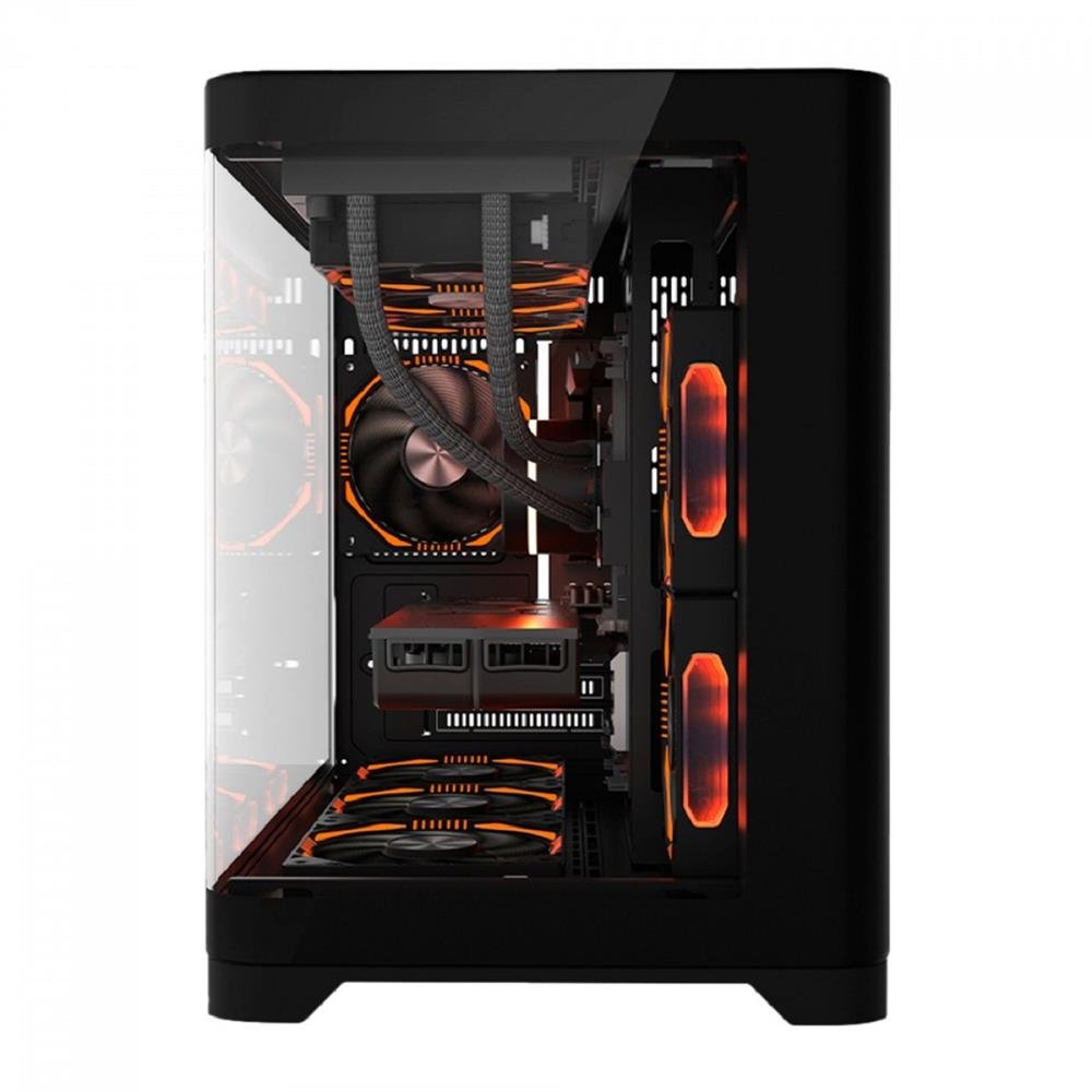 Gabinete Gamer Liketec Madness, Cube Design, Mid Tower, Vidro Temperado, M-ATX, Black