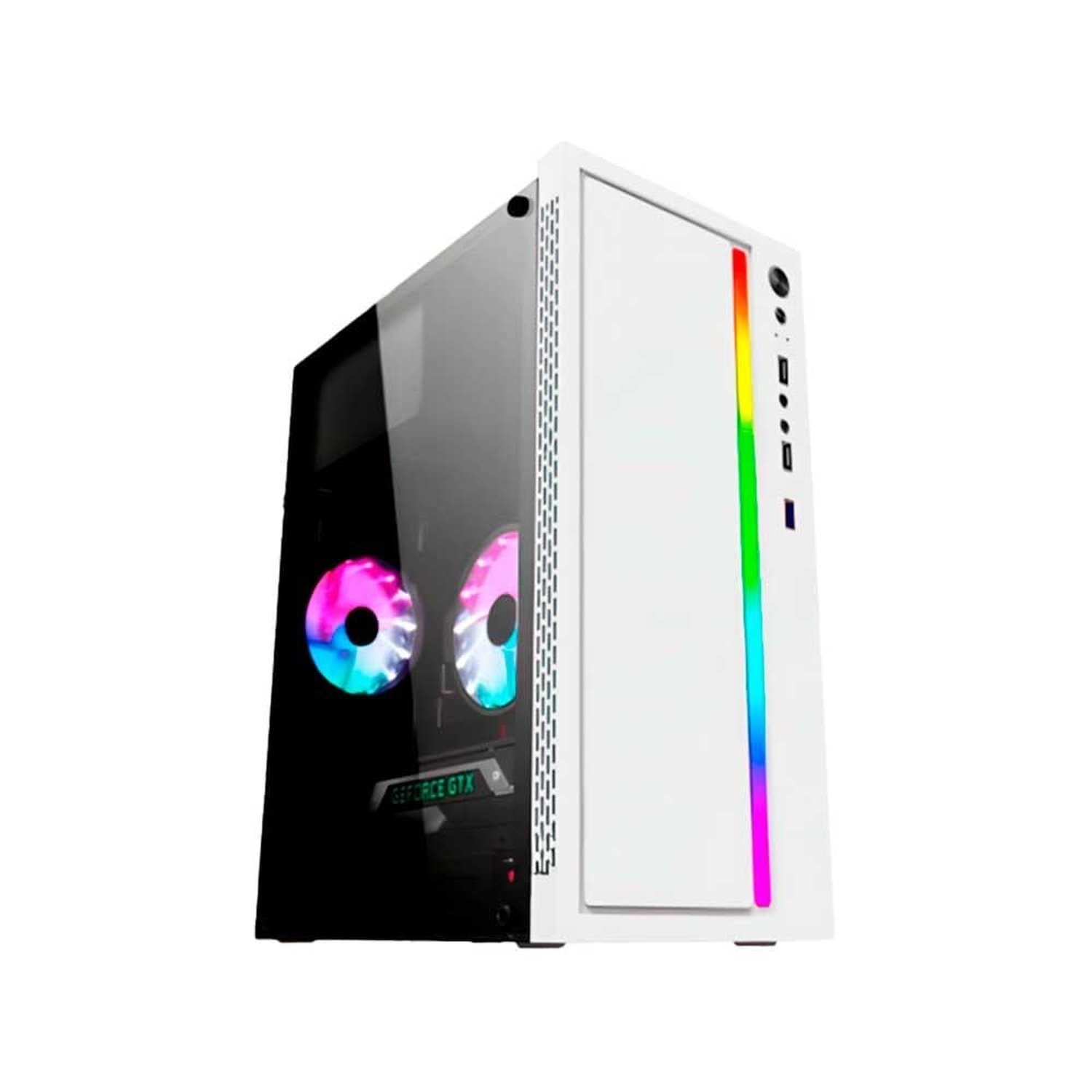 Gabinete Gamer Liketec Craft Snow Rgb Sem Fan Micro Atx Branco 2102