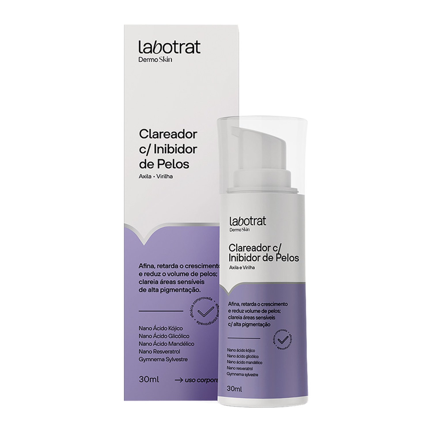 Serum Clareador Axila E Virilha Com Inibidor De Pelos Dermo Skin Labotrat 30Ml