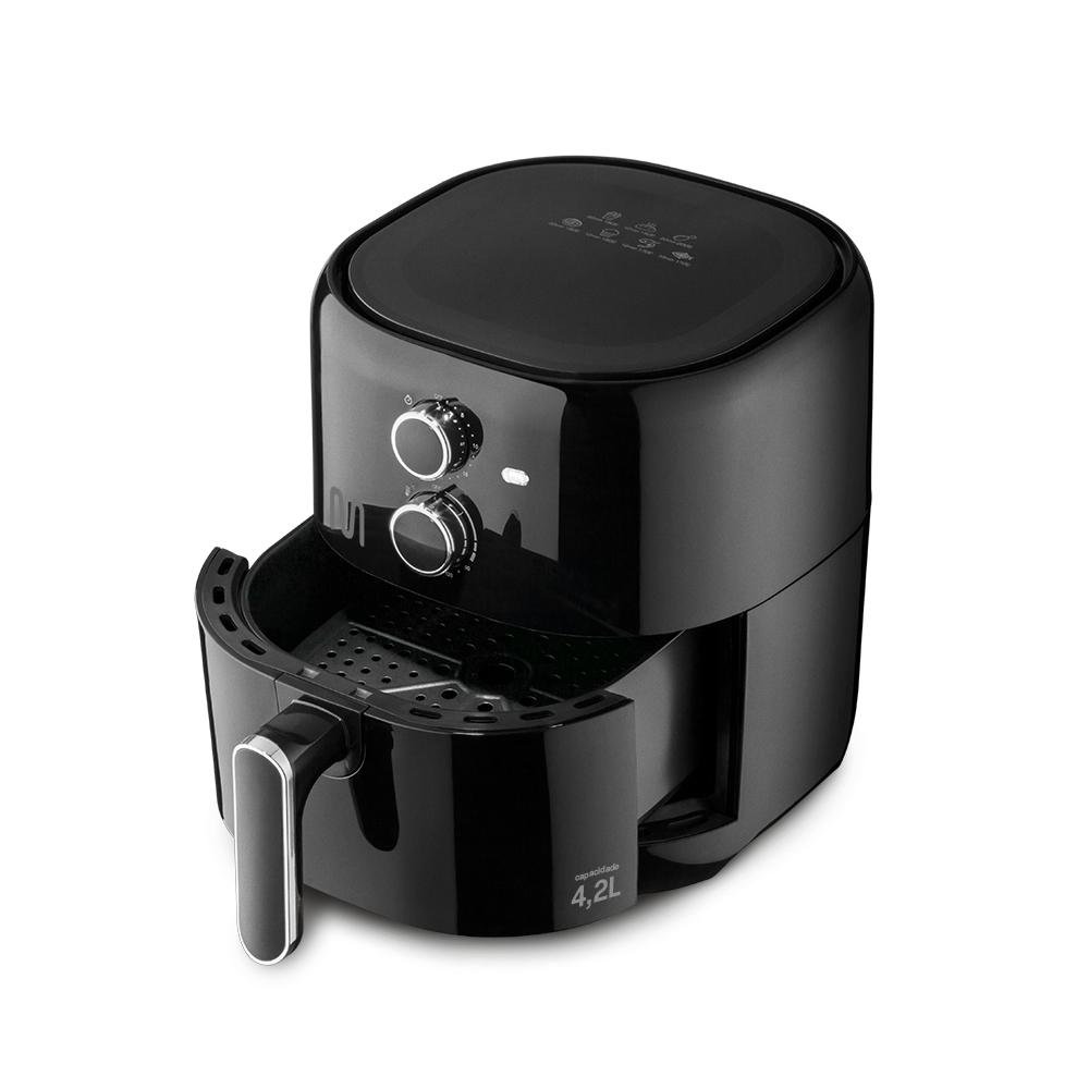 Fritadeira Eletrica sem oleo Air Fryer 4,2 Litros 1500W 220V Preta Multi - GO208