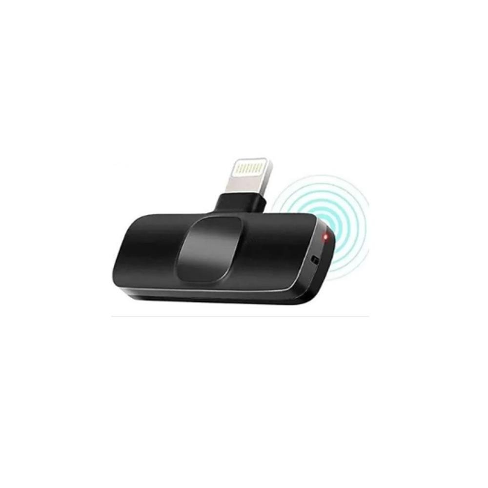 Microfone Lapela Duplo Sem Fio 2 Em 1 Plug And Play iPhone Cor Preto