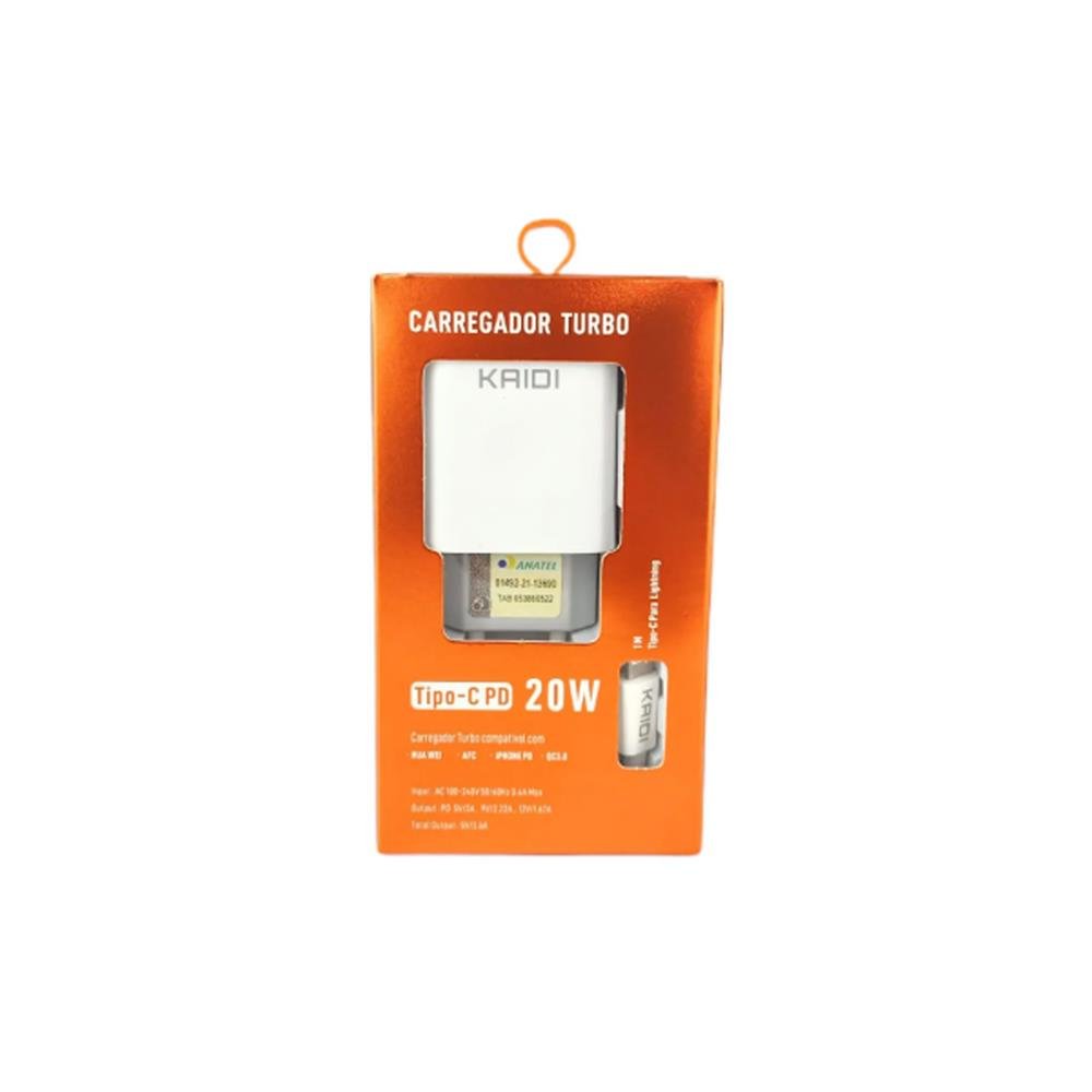 Carregador Rápido Tipo C para Iphone Kaidi KD108A 20W