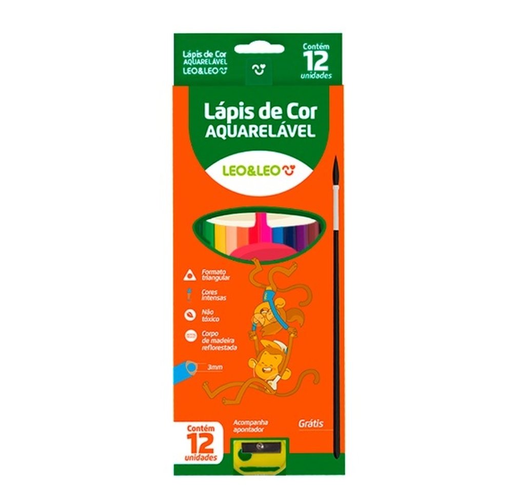 Lapis De Cor Aquarelavel Leo E Leo 12 Cores C/6 5549