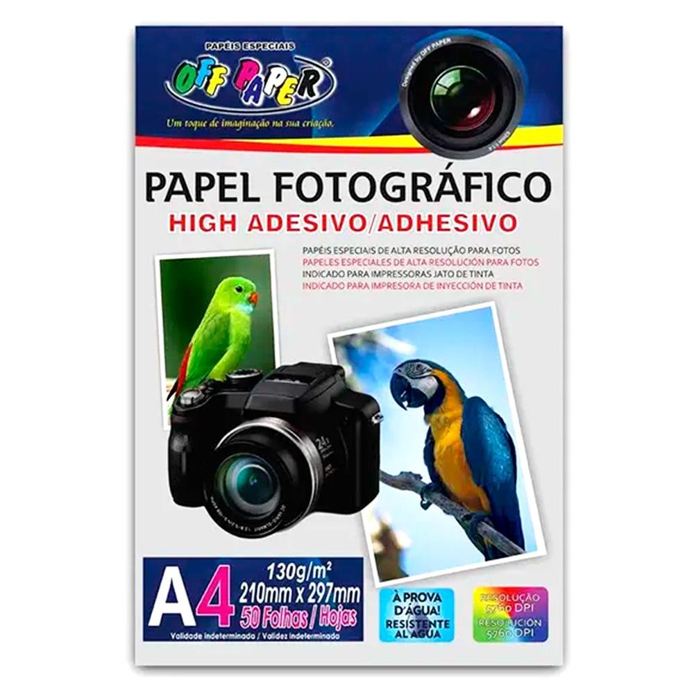 Papel Off Paper Fotografico Adesivo A4 130Gr C/50