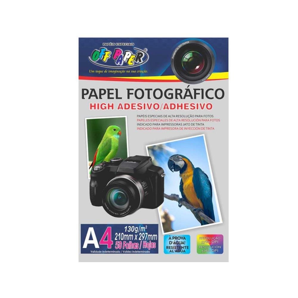 Papel Off Paper Fotografico Adesivo A4 130Gr C/50