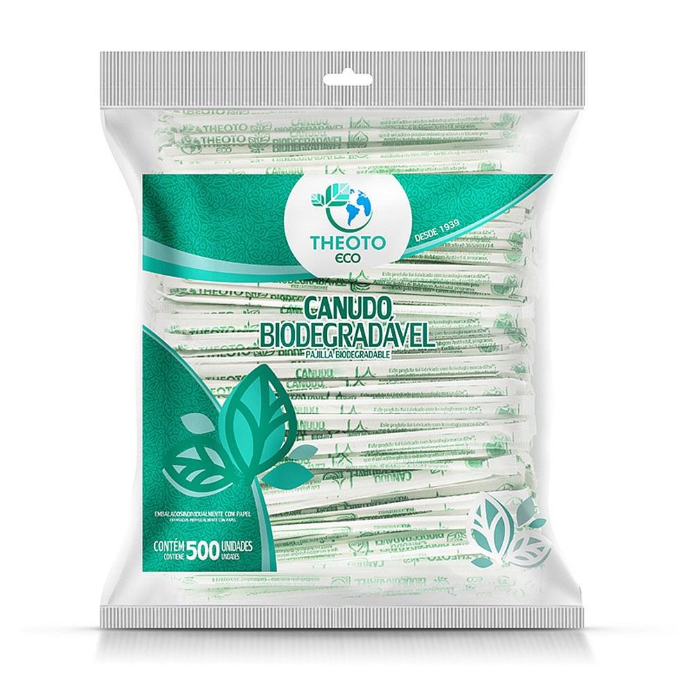 Canudo Comum Biodegradavel Theoto Eco C/500
