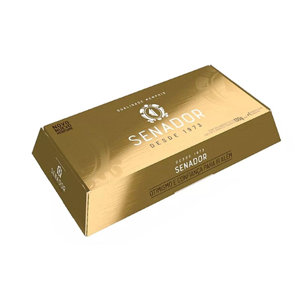 Estojo Sabonete Senador Gold C/3 + Saboneteira