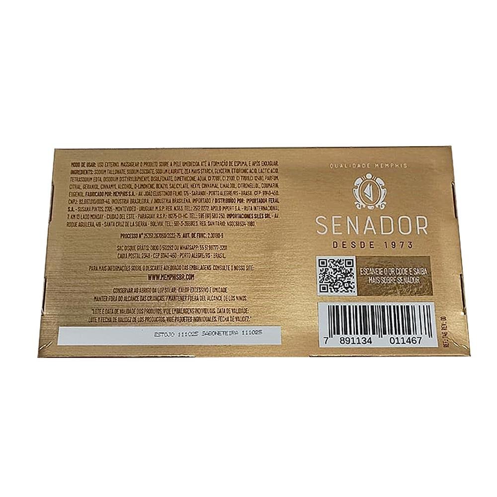 Estojo Sabonete Senador Gold C/3 + Saboneteira